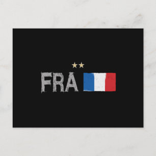 Frankrike Fotboll Fläkt Shirt Fransk Flagga Vykort