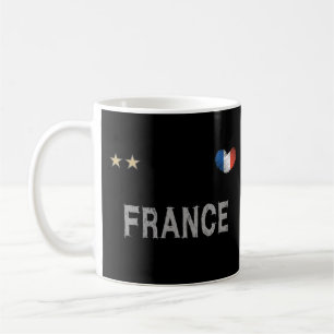 Frankrike Fotboll Fläkt Shirt Heart Kaffemugg