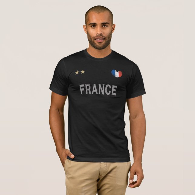 Frankrike Fotboll Fläkt Shirt Heart T (Hel framsida)