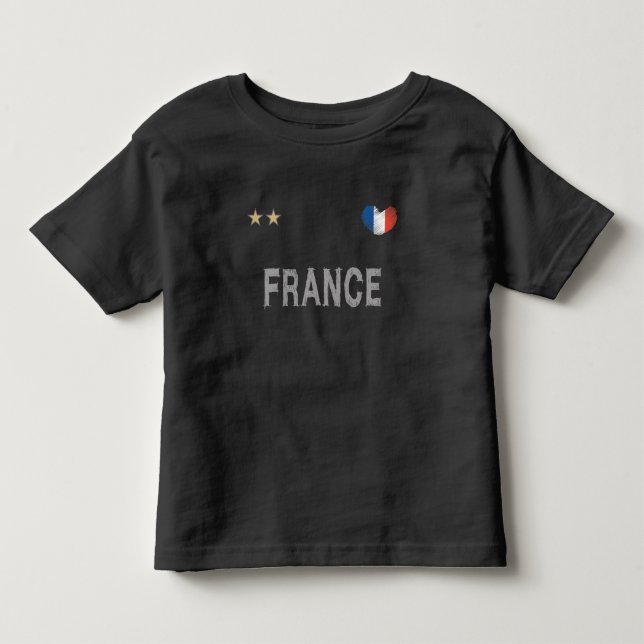 Frankrike Fotboll Fläkt Shirt Heart T Shirt (Framsida)