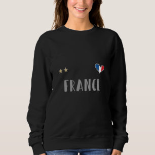 Frankrike Fotboll Fläkt Shirt med hjärta T