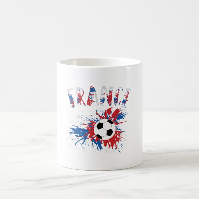 Frankrike Fotboll Grunge Flagga Kaffemugg (Center)