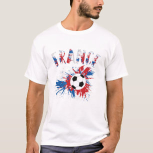 Frankrike Fotboll Grunge Flagga T Shirt