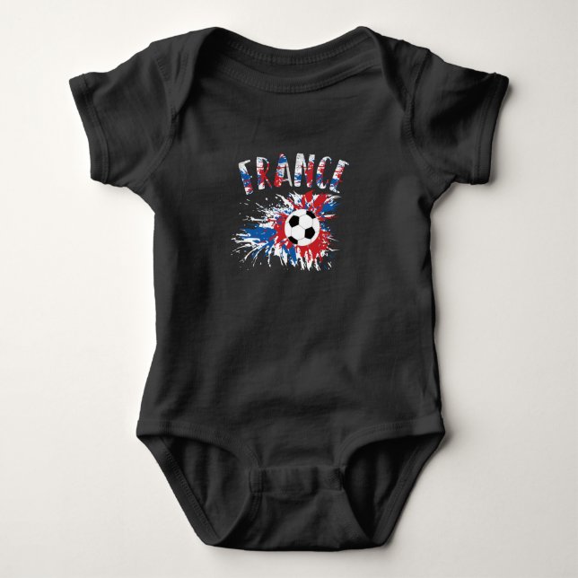 Frankrike Fotboll Grunge Flagga T Shirt (Framsida)