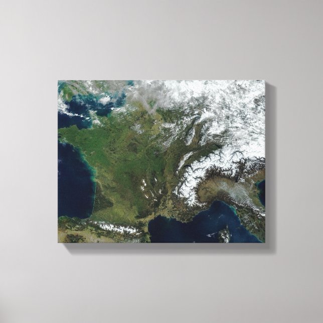 Frankrike från rymden canvastryck (Framsida)