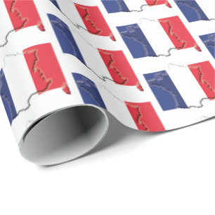 FRANKRIKE Français Flagga av fransk Papper rad Presentpapper