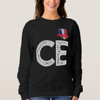 Frankrike Frankrike Human-Flagga Brev C och E Fran T Shirt