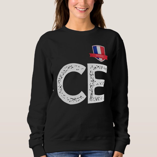 Frankrike Frankrike Human-Flagga Brev C och E Fran T Shirt (Framsida)