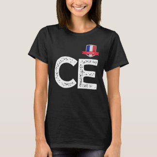 Frankrike Frankrike Human-Flagga Brev C och E Fran T Shirt