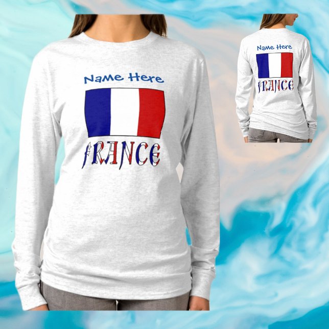 Frankrike Frankrikes flagga Blå Personliggjort T Shirt (Skapare uppladdad)