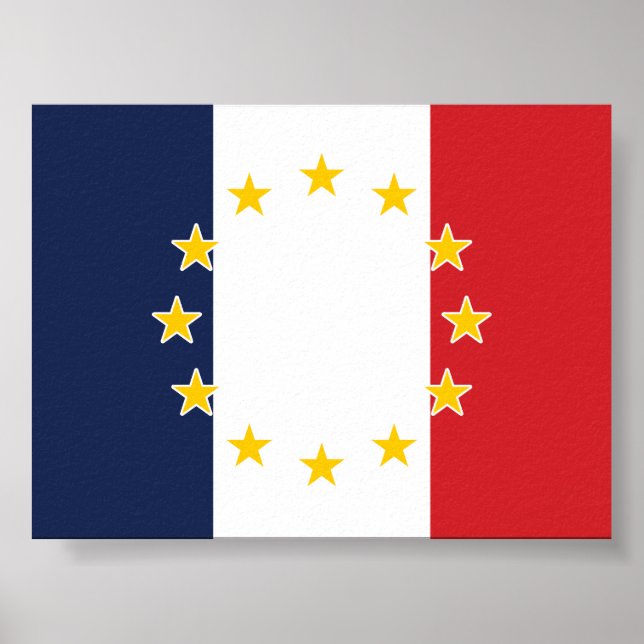 Frankrike Fransk EU Europa - Flagga Poster (Framsidan)