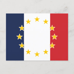 Frankrike Fransk EU Europa - Flagga Vykort