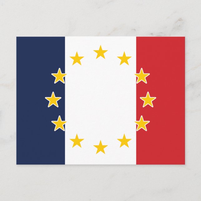 Frankrike Fransk EU Europa - Flagga Vykort (Framsida)