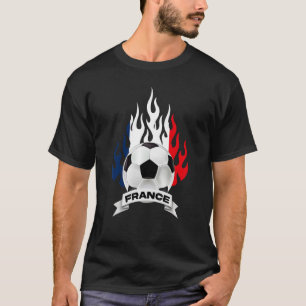 Frankrike Fransk Flagga Fotboll fotbollsspelare så T Shirt