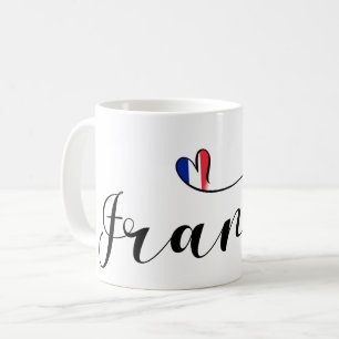 Frankrike, Fransk Flagga i ett hjärta Kaffemugg