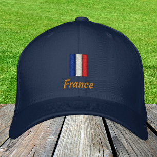 Frankrike & Fransk Flagga mode / Frances Patriots Broderad Keps