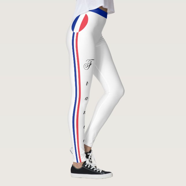 Frankrike & Fransk Flagga mode/sport fläkt Leggings (Höger)