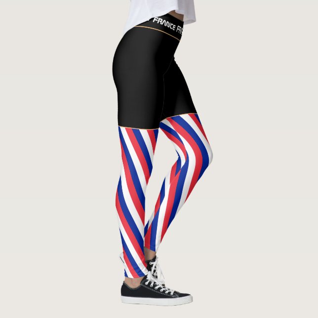 Frankrike & Fransk Flagga mode/sport fläkt Leggings (Höger)