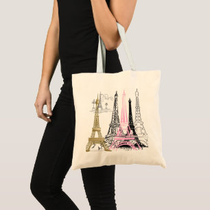 Frankrike Fransk Paris Eiffel Torn La Tour Tote Ba Tygkasse