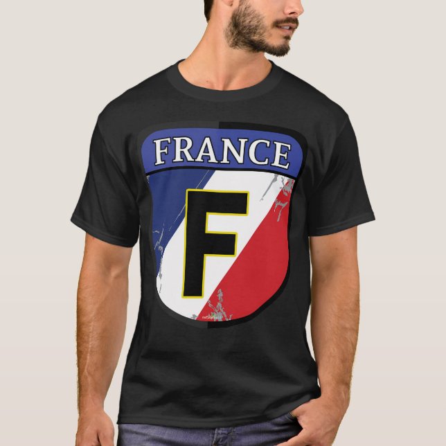 Frankrike Fransk Shield T Shirt (Framsida)