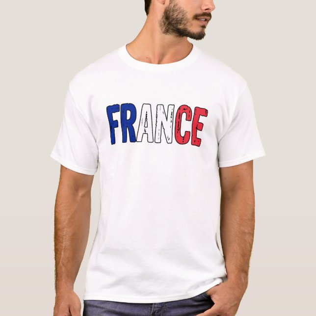 Frankrike Fransk T Shirt (Framsida)