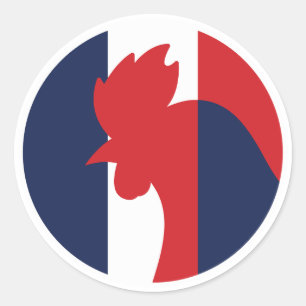 Frankrike Gallic Tupp Fransk National Animal Flagg Runt Klistermärke