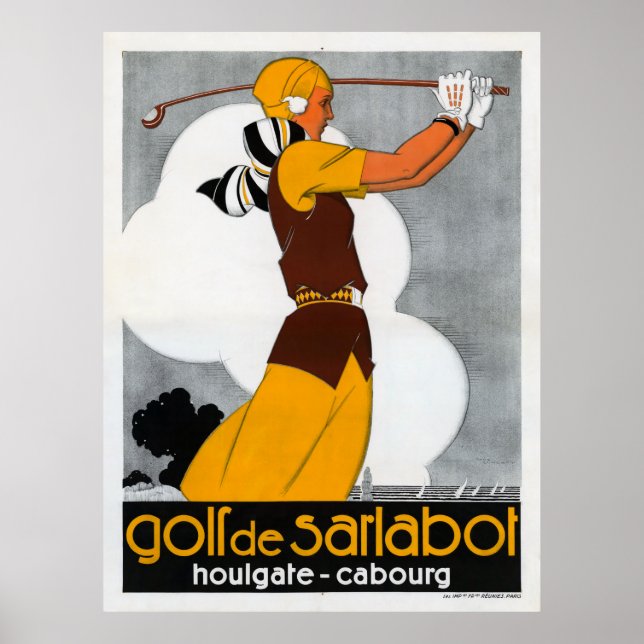 Frankrike Golf Vintage Advertising Poster återstäl (Framsidan)