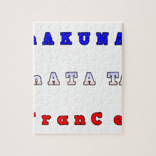 frankrike HAKUNA MATATA BLUE WHITE RED UNITY FÄRG Pussel