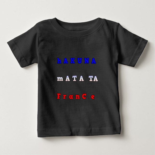 frankrike HAKUNA MATATA BLUE WHITE RED UNITY FÄRG  T-shirt (Framsida)