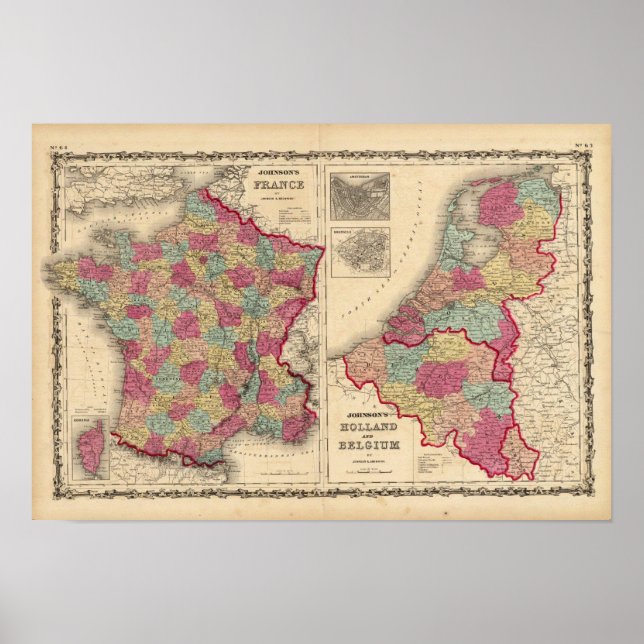 Frankrike Holland och Belgien Poster (Framsidan)