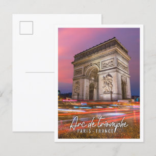 Frankrike i Paris, vacker Arc de Triomphe Vykort