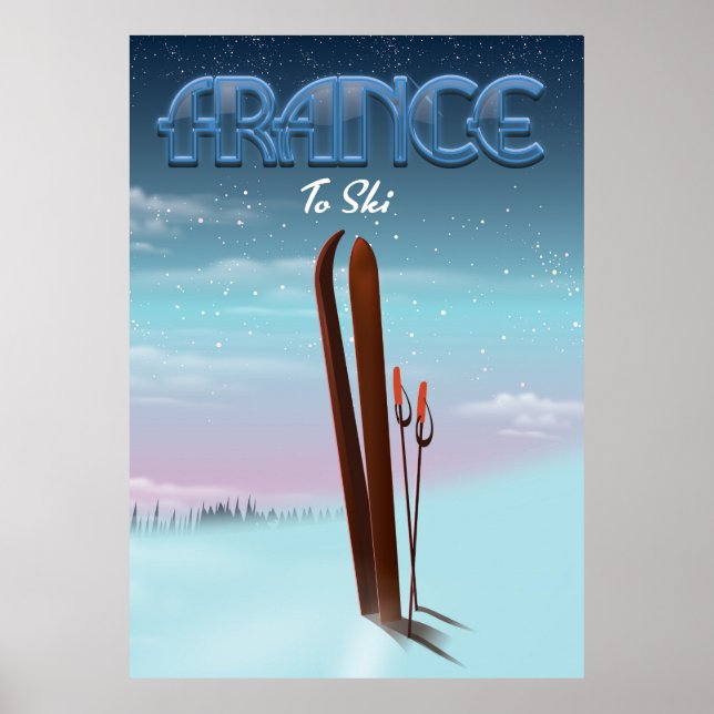 Frankrike 'ice-poster'-skidsport poster (Framsidan)