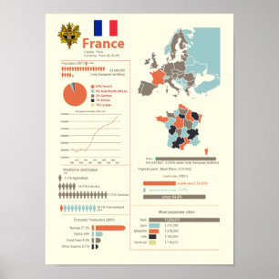 Frankrike Infografik Poster