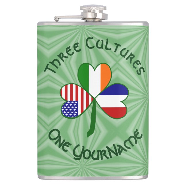 Frankrike Ireland USA Shamrock Flagga Personlig Fickplunta (Framsidan)