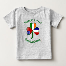 Frankrike Ireland USA Shamrock Flagga Personlig T Shirt