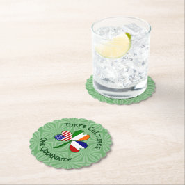 Frankrike Ireland USA Shamrock Flagga Personlig Underlägg Papper
