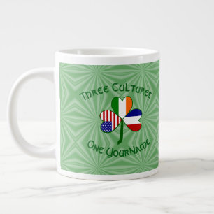 Frankrike Irland USA Shamrock Flag Personlig Jumbo Mugg