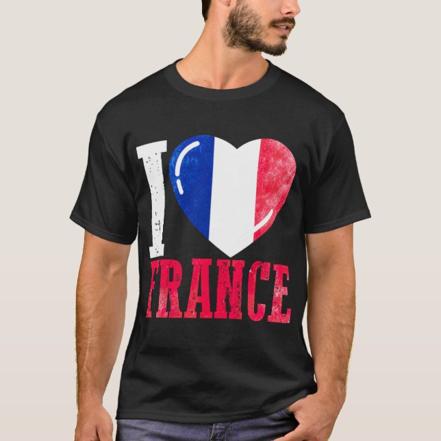 Frankrike jag älskar Frankrike T Shirt (Framsida)