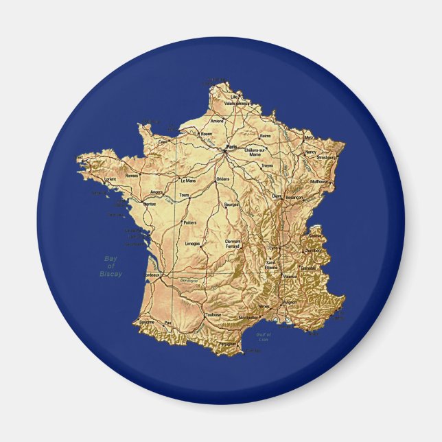 Frankrike Karta Magnet (Framsidan)
