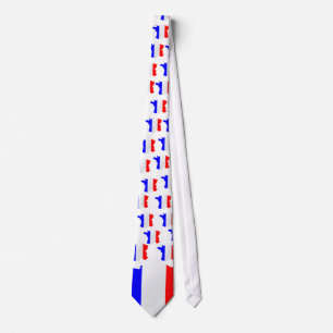 Frankrike karta och flagga Tie Slips