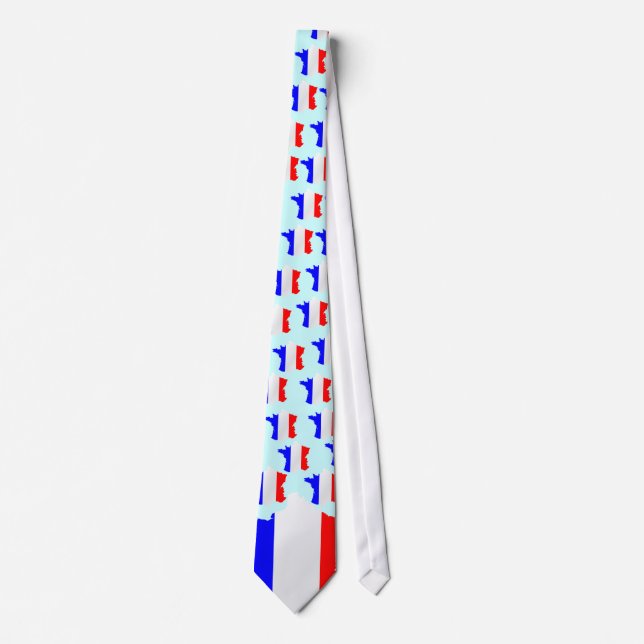 Frankrike karta och flagga Tie Slips (Framsida)