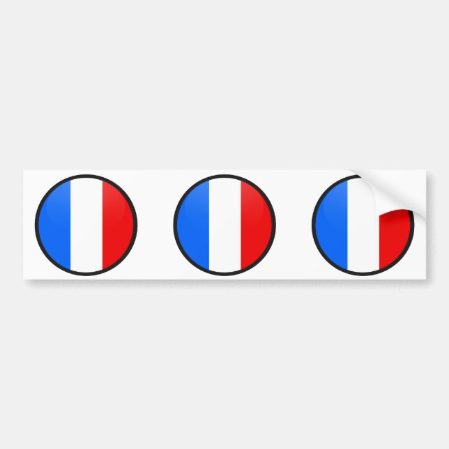Frankrike kvalitetsflagga cirkel bildekal (Framsidan)