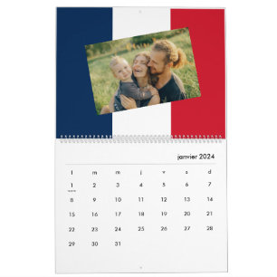 Frankrike Lägg till din Photo Fransk Flagga 2026 Kalender