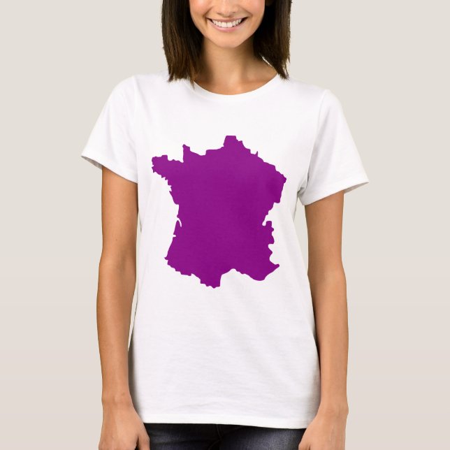 Frankrike Land Europa Karta T Shirt (Framsida)