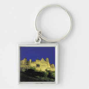 FRANKRIKE, Languedoc Carcassonne Fyrkantig Silverfärgad Nyckelring
