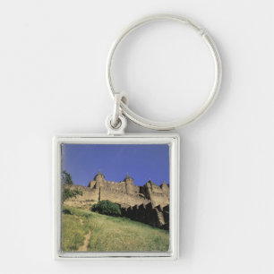 FRANKRIKE, Languedoc Carcassonne Fyrkantig Silverfärgad Nyckelring