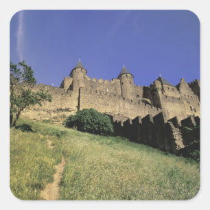 FRANKRIKE, Languedoc Carcassonne Fyrkantigt Klistermärke