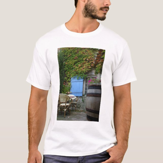 Frankrike, Les Baux de Provence, kafé uteplats T-shirt (Framsida)