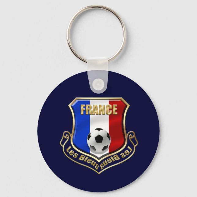 Frankrike les Bleus Logotyp Shield Emblem Nyckelring (Framsida)