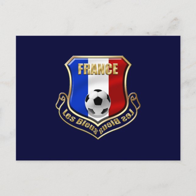 Frankrike les Bleus Logotyp Shield Emblem Vykort (Framsida)